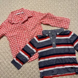 Janie and Jack Boys 18-24m long sleeve shirts